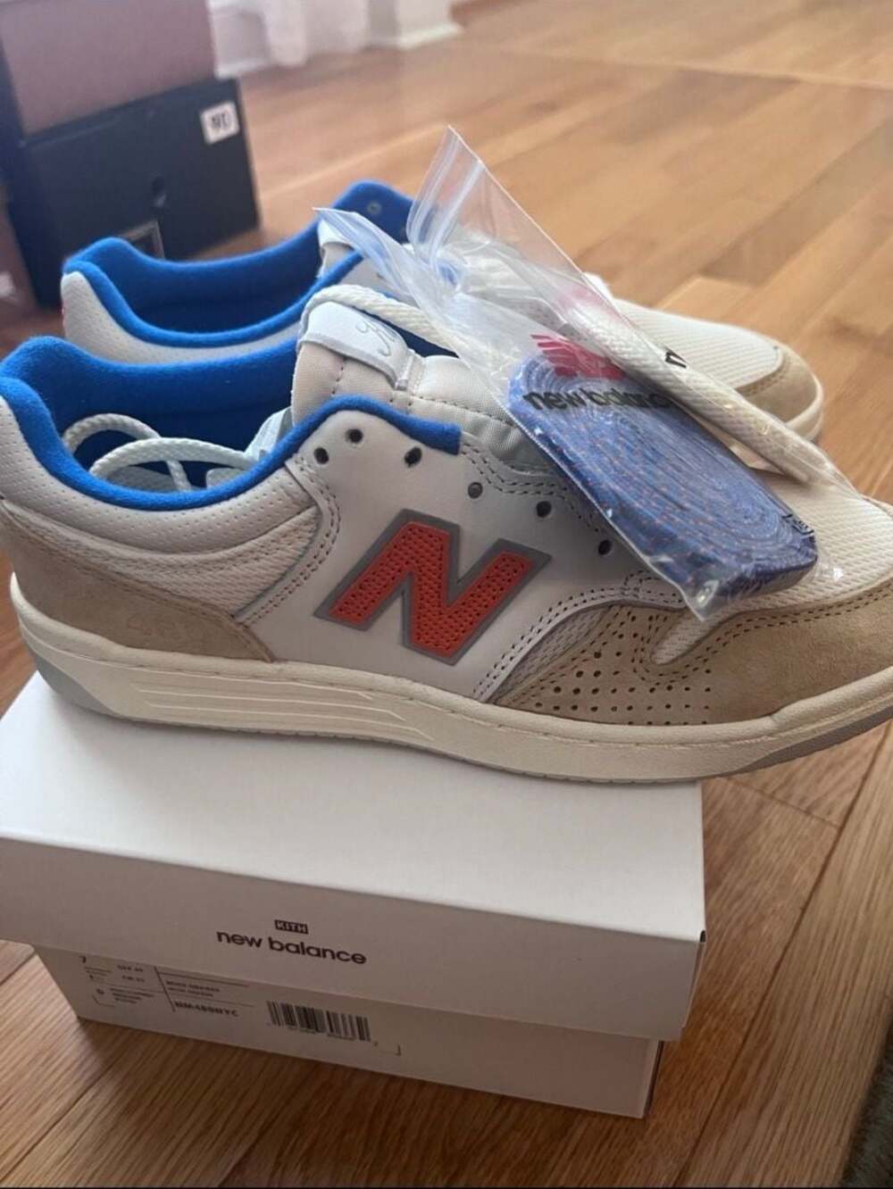 Kith x New Balance Numeric 480 Madison Square Garden Tan Orange Sneakers NM480NY